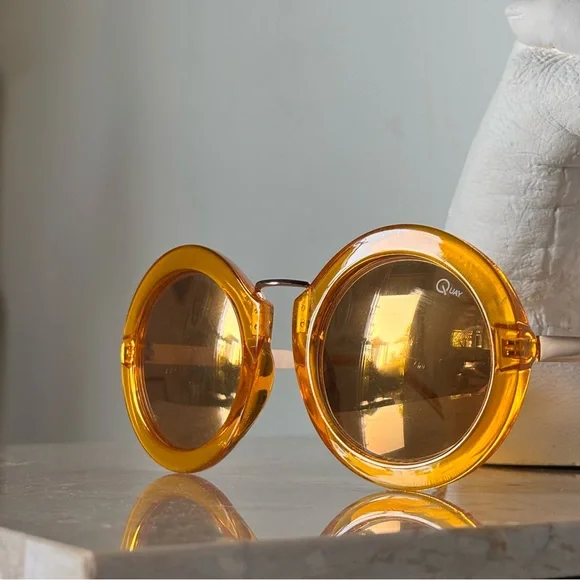 Quay Australia Accessories Quay Mirror Orange Round Sunglasses